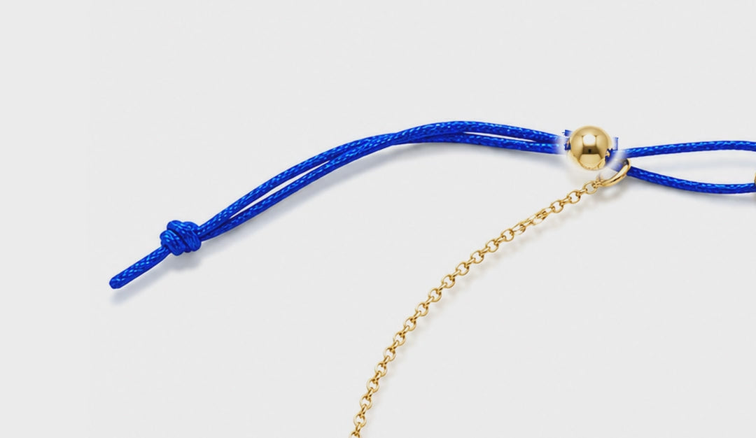 Rosette - 18K Gold Bracelet with Blue Sapphires by Bed of Stones Jewelry